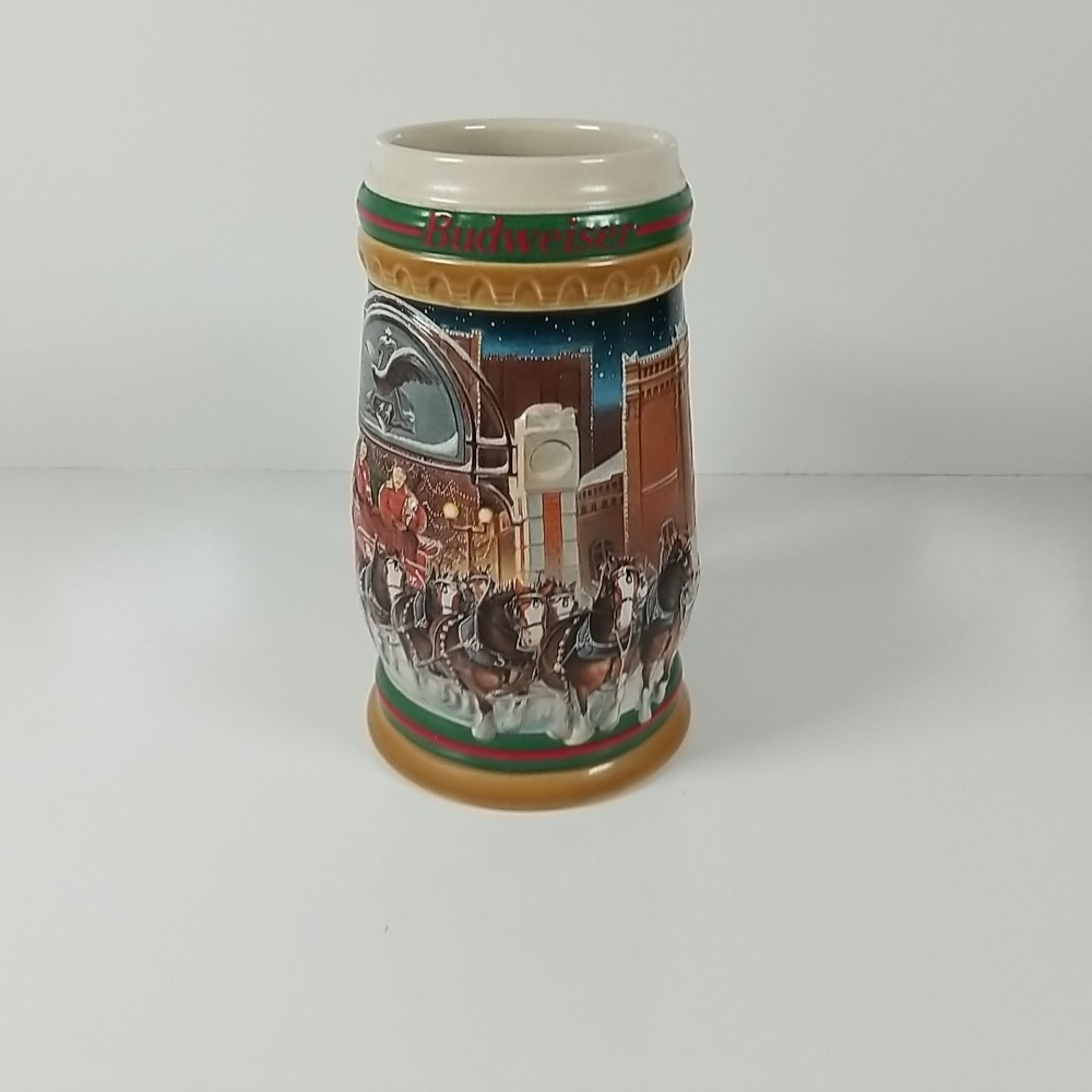 1997 Budweiser Holiday Stein CS313 Christmas beer mug Anheuser-Busch Bud series